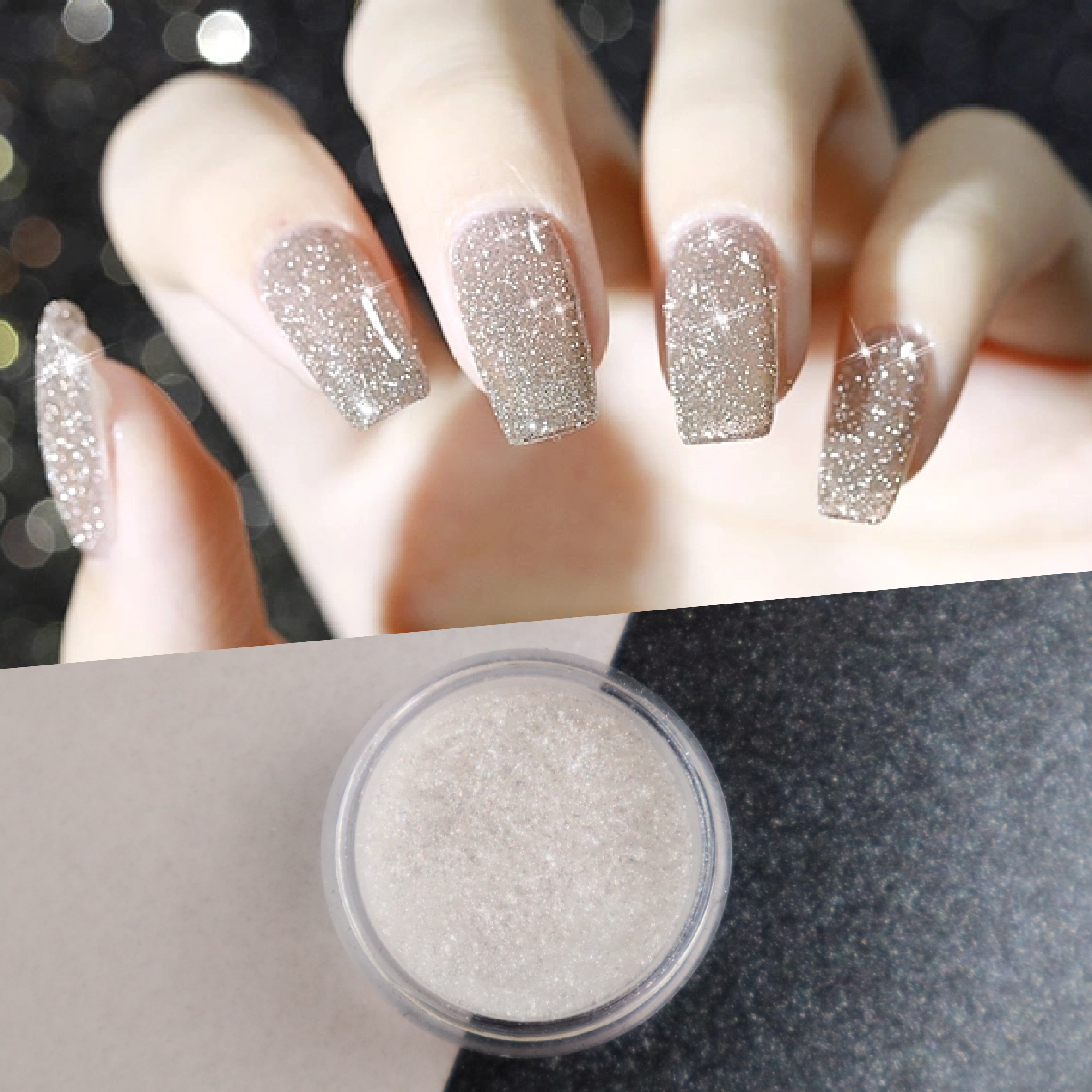 Lí pearlescent bán airgid diamant
